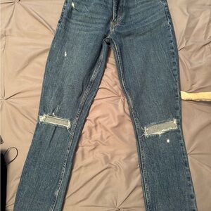 Abercrombie & Fitch Blue Distressed Skinny Jeans